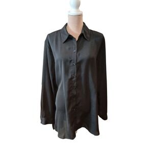 SOLD SOLD  Up Long Sleeve  Shirt Blouse Women's Size XL Tunic Satin
